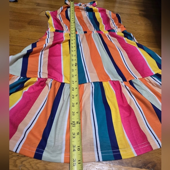 Chic Orange and Pink Midi Dress - Picture 5 of 5